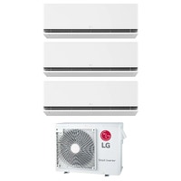 Immagine di LG DUALCOOL Deluxe R32 Climatizzatore a parete trial split inverter Wi-Fi bianco | unità esterna 7 kW unità interne 9000+9000+12000 BTU MU4R25.U22+H[09|09|12]S1D.NS1