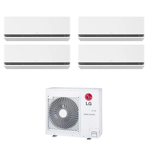 Immagine di LG DUALCOOL Premium R32 Climatizzatore a parete quadri split inverter Wi-Fi bianco | unità esterna 8.8 kW unità interne 12000+12000+12000+12000 BTU MU5R30.U42+H[12|12|12|12]S1P.NS1