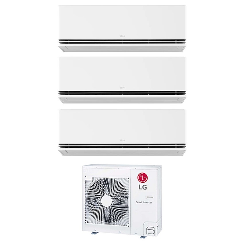 Immagine di LG DUALCOOL Premium R32 Climatizzatore a parete trial split inverter Wi-Fi bianco | unità esterna 7.9 kW unità interne 9000+9000+9000 BTU MU4R27.U42+H[09|09|09]S1P.NS1