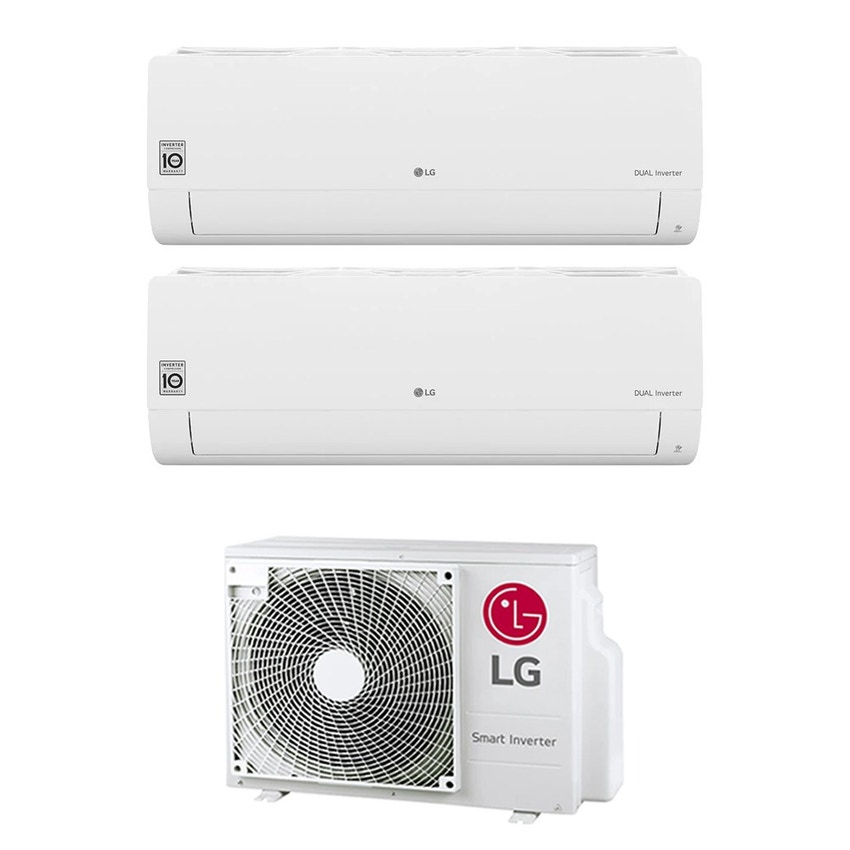 Immagine di LG LIBERO SMART R32 Climatizzatore a parete dual split inverter Wi-Fi bianco | unità esterna 4.1 kW unità interne 7000+7000 BTU MU2R15.U13+MS[07|07]ET.NSA