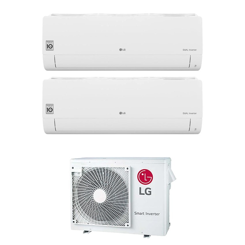 Immagine di LG LIBERO SMART R32 Climatizzatore a parete dual split inverter Wi-Fi bianco | unità esterna 7 kW unità interne 7000+7000 BTU MU4R25.U22+MS[07|07]ET.NSA