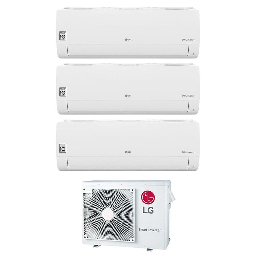 Immagine di LG LIBERO SMART R32 Climatizzatore a parete trial split inverter Wi-Fi bianco | unità esterna 7 kW unità interne 7000+7000+18000 BTU MU4R25.U22+MS[07|07]ET.NSA+S18ET.NSKS