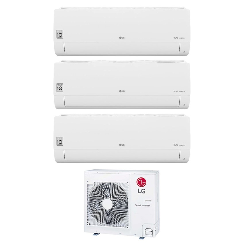 Immagine di LG LIBERO SMART R32 Climatizzatore a parete trial split inverter Wi-Fi bianco | unità esterna 7.9 kW unità interne 7000+7000+7000 BTU MU4R27.U42+MS[07|07|07]ET.NSA