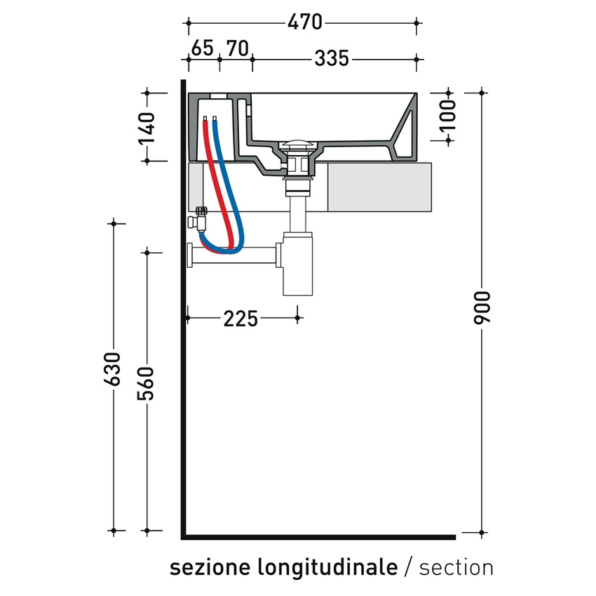 Immagine di Flaminia APPLIGHT 120 lavabo L.120 P.47 cm doppia vasca, da appoggio o sospeso con piano rubinetteria, con troppopieno, colore terracotta finitura lucido AP120LTC