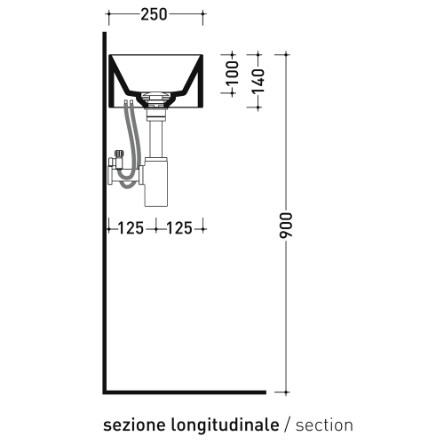 Immagine di Flaminia APPLIGHT 5025 DX lavabo L.50 P.25 cm, sospeso con piano rubinetteria a destra, senza troppopieno, colore avana finitura lucido AP5025DXAV