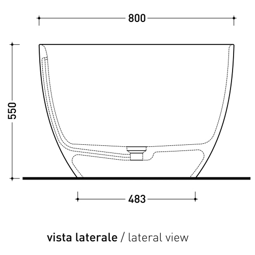 Immagine di Flaminia APP TUB vasca freestanding 170 cm, con troppopieno, colore argilla finitura opaco AP170VARG