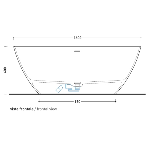 Immagine di Flaminia APP TUB vasca freestanding 160 cm, con troppopieno, colore bianco latte finitura opaco AP160VLAT