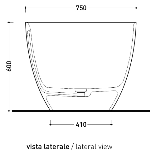 Immagine di Flaminia APP TUB vasca freestanding 160 cm, con troppopieno, colore bianco latte finitura opaco AP160VLAT