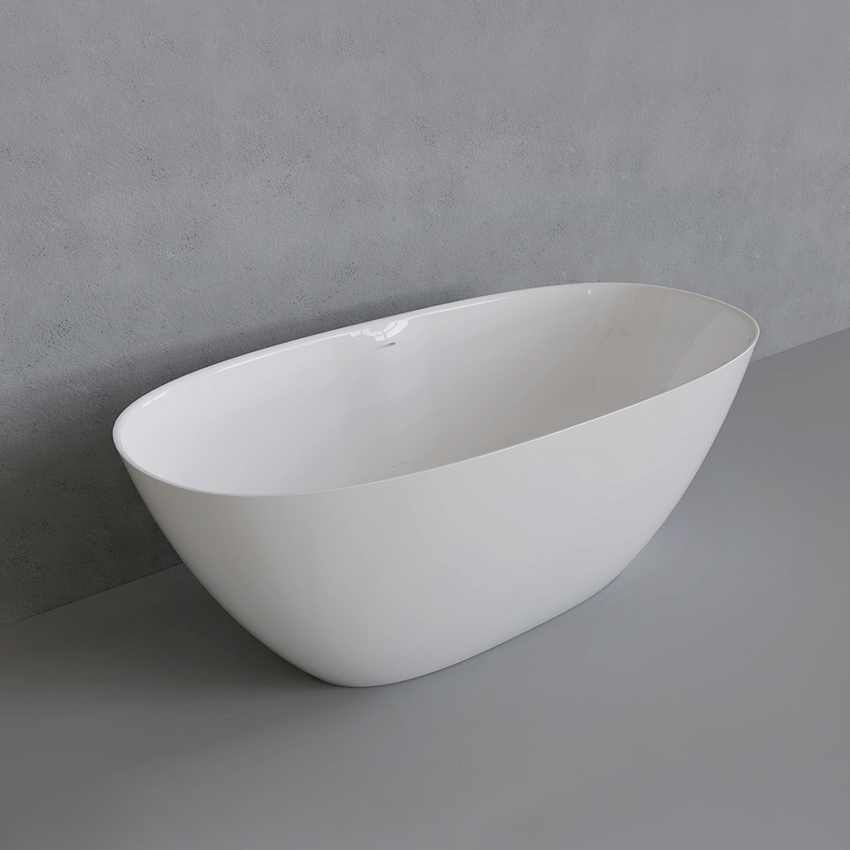 Immagine di Flaminia APP TUB vasca freestanding 160 cm, con troppopieno, colore bianco latte finitura opaco AP160VLAT