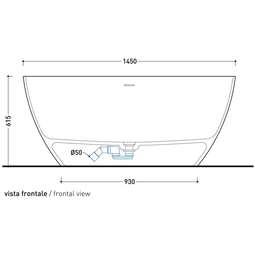 Immagine di Flaminia APP TUB vasca freestanding 145 cm, con troppopieno, colore argilla finitura opaco AP145VARG
