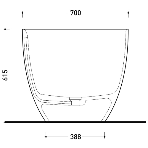 Immagine di Flaminia APP TUB vasca freestanding 145 cm, con troppopieno, colore bianco finitura lucido AP145VB