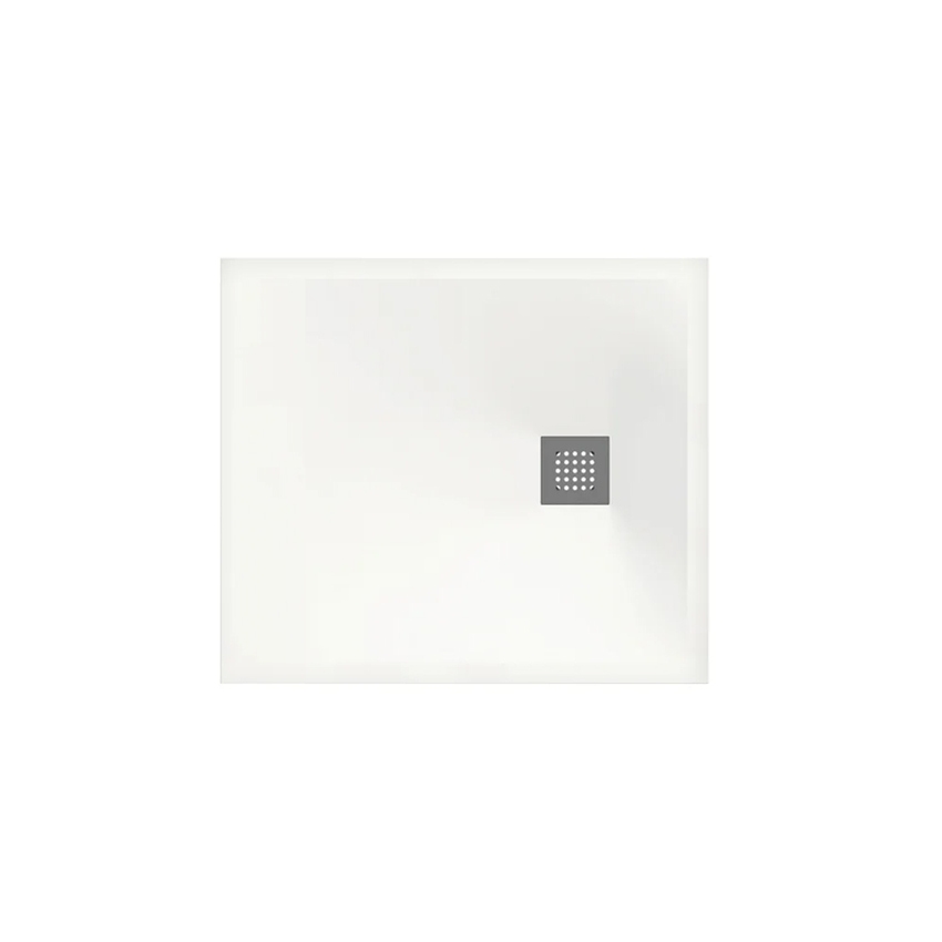 Immagine di Flaminia CM3 piatto doccia quadrato 80 cm, da appoggio o incasso filo pavimento, in ceramica, colore bianco finitura opaco C8080PBM