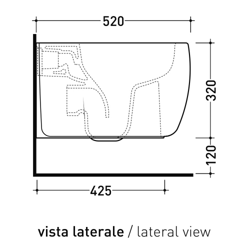 Immagine di Flaminia MONÒ PLUS vaso sospeso con sistema gosilent®, senza sedile, colore bianco finitura lucido MN118S