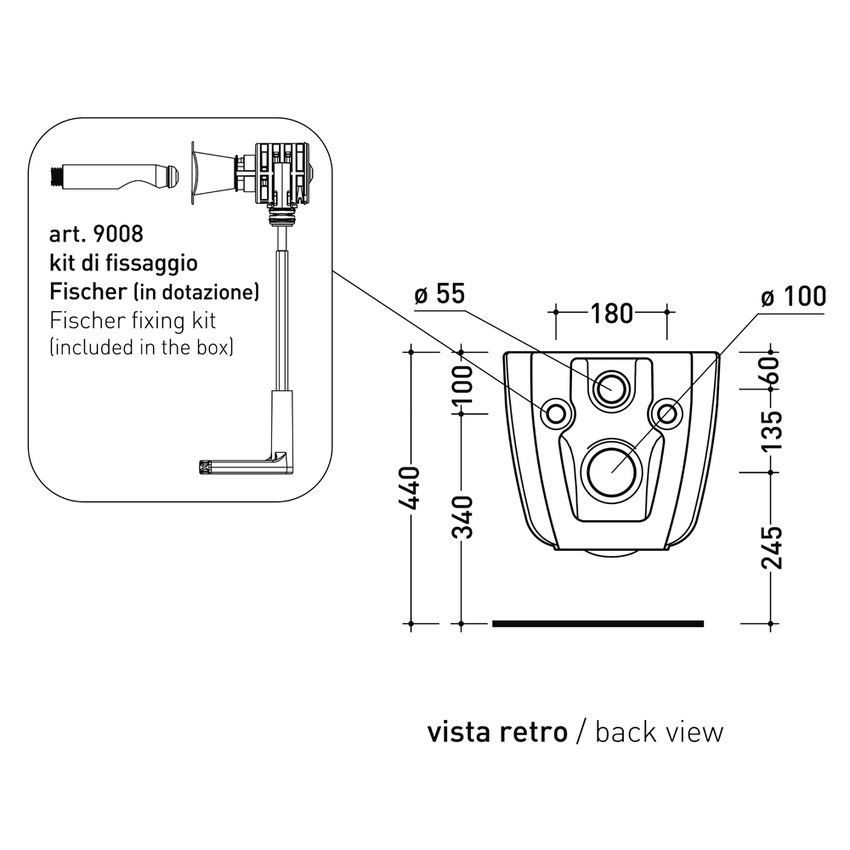 Immagine di Flaminia MONÒ PLUS vaso sospeso con sistema gosilent®, senza sedile, colore bianco finitura lucido MN118S