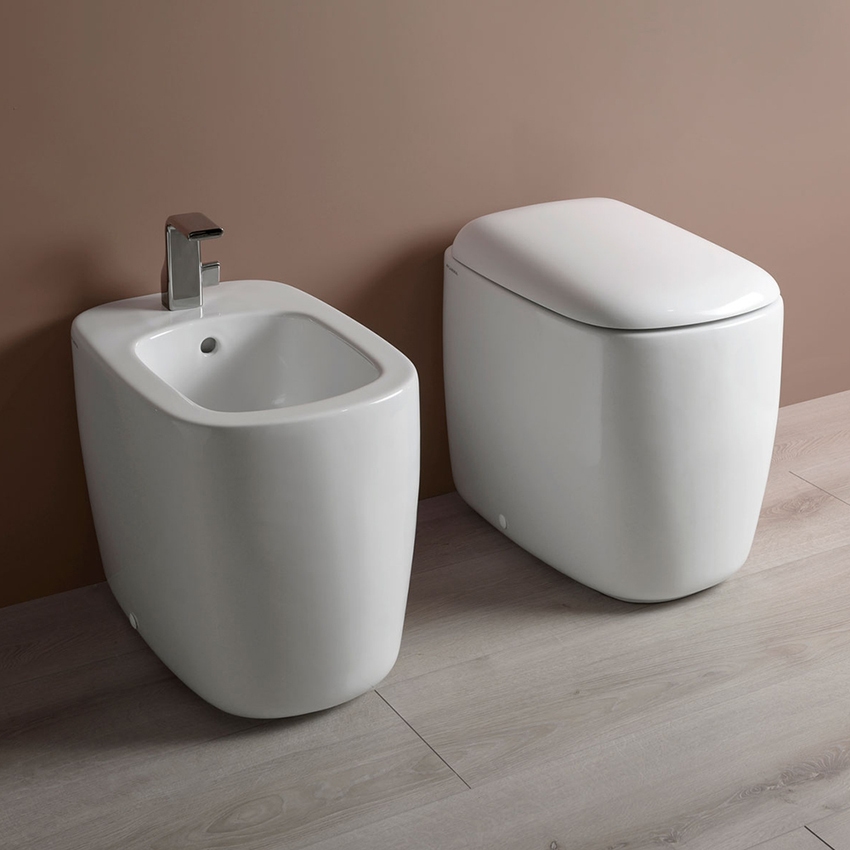 Immagine di Flaminia MONÒ PLUS vaso back to wall con scarico S/P e sistema gosilent®, colore bianco finitura lucido MN117RS