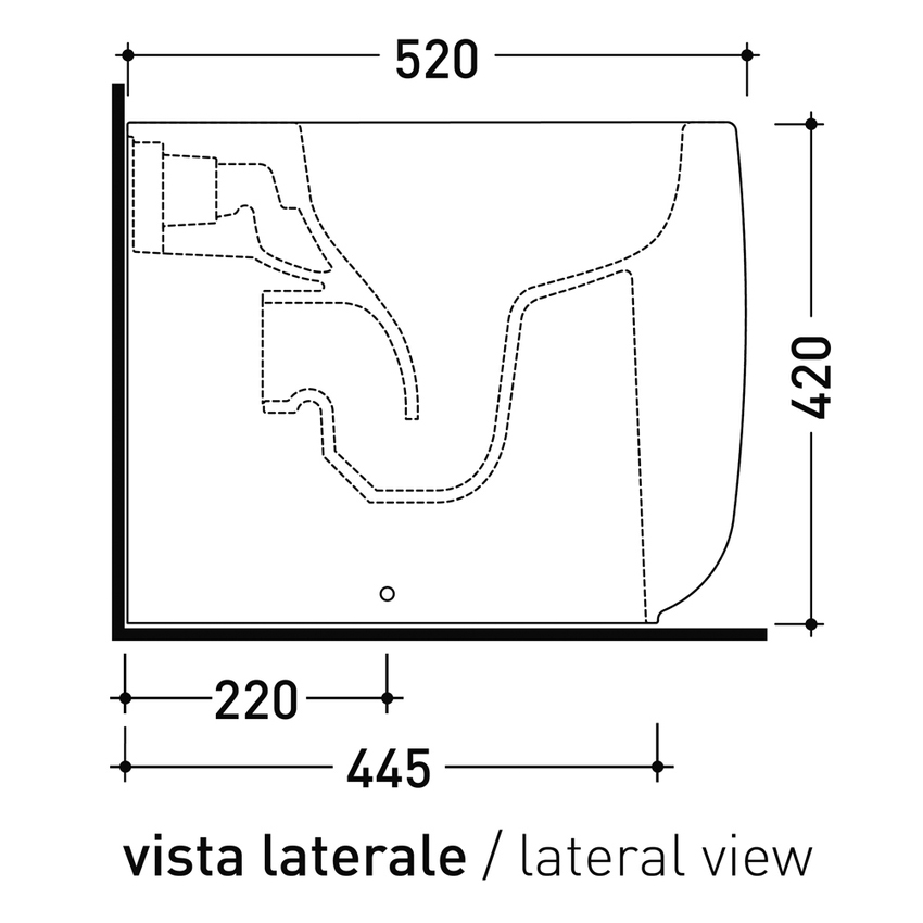 Immagine di Flaminia MONÒ PLUS vaso back to wall con scarico S/P e sistema gosilent®, colore bianco finitura lucido MN117RS
