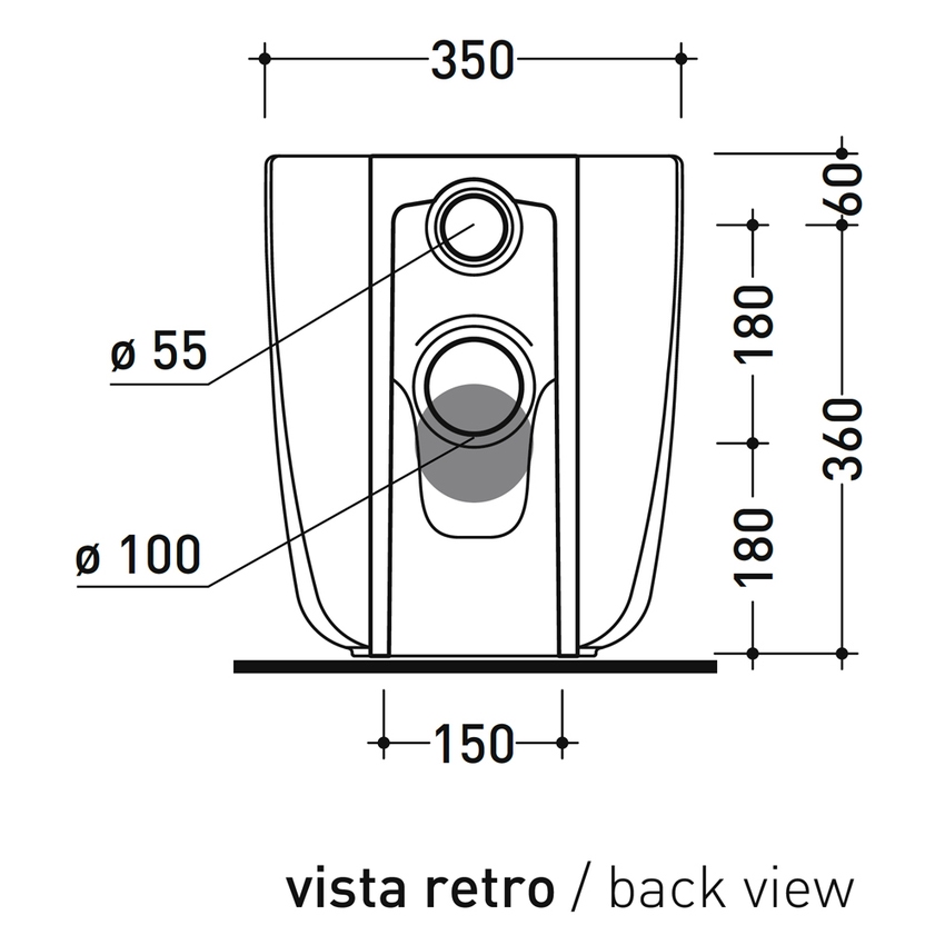 Immagine di Flaminia MONÒ PLUS vaso back to wall con scarico S/P e sistema gosilent®, colore bianco finitura lucido MN117RS