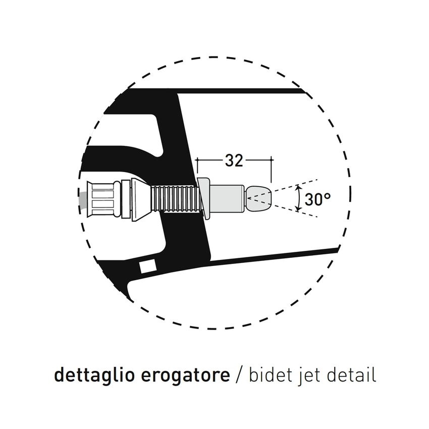 Immagine di Flaminia LINK PLUS vaso back to wall con sistema goclean®, con scarico S/P ed erogatore bidet finitura cromo, senza sedile, colore bianco finitura lucido LK117RGE