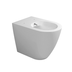 Immagine di Flaminia LINK PLUS vaso back to wall con sistema goclean®, con scarico S/P ed erogatore bidet finitura cromo, senza sedile, colore bianco finitura lucido LK117RGE