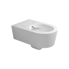 Immagine di Flaminia LINK vaso sospeso con sistema goclean®, con erogatore bidet finitura cromo, senza sedile, colore bianco finitura lucido 5051/WCGE