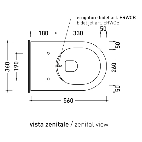 Immagine di Flaminia LINK vaso sospeso con sistema goclean®, con erogatore bidet finitura cromo, senza sedile, colore bianco finitura lucido 5051/WCGE