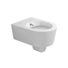 Immagine di Flaminia MINI LINK vaso sospeso, con erogatore bidet finitura cromo, senza sedile, colore bianco finitura lucido 5064E