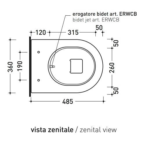 Immagine di Flaminia MINI LINK vaso sospeso, con erogatore bidet finitura cromo, senza sedile, colore bianco finitura lucido 5064E