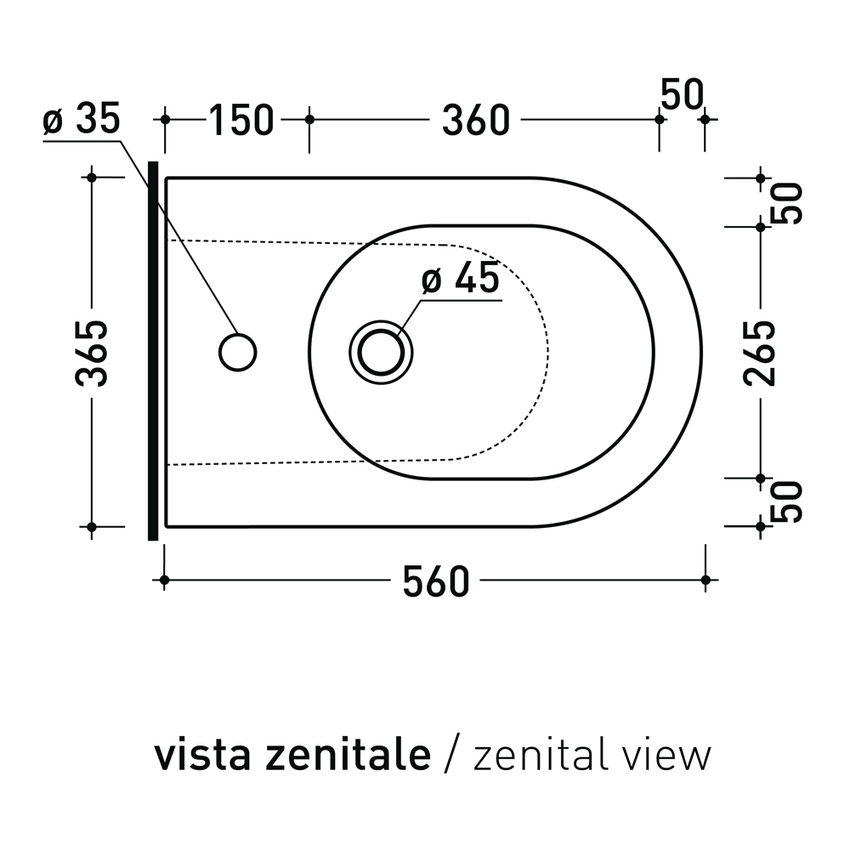 Immagine di Flaminia LINK bidet back to wall monoforo, con troppopieno, colore bianco finitura lucido LK227