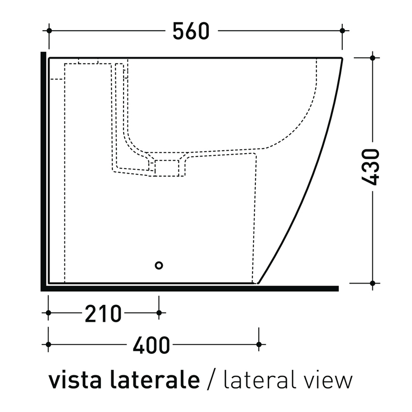 Immagine di Flaminia LINK bidet back to wall monoforo, con troppopieno, colore bianco finitura lucido LK227