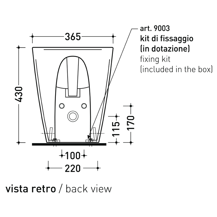 Immagine di Flaminia LINK bidet back to wall monoforo, con troppopieno, colore bianco finitura lucido LK227
