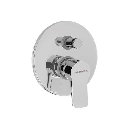 Immagine di Flaminia APP miscelatore monocomando rotondo per doccia o vasca, ad incasso, con deviatore e corpo incasso, finitura cromo AP294