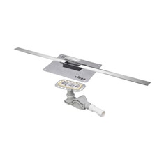 Immagine di Viega ADVANTIX CLEVIVA Profilo Corriacqua L.120cm, griglia, sifone, flangia di montaggio, guaina impermeabilizzante premontata, finitura acciaio inox/opaco 794484