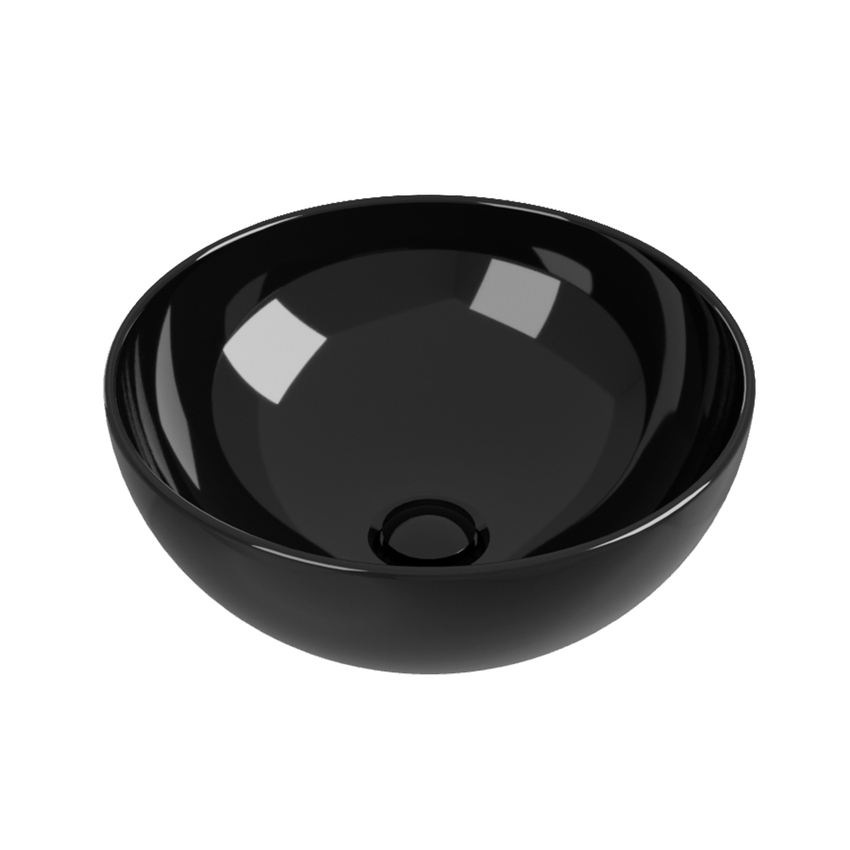 Immagine di Flaminia APP 40 lavabo rotondo da appoggio 40 cm, colore nero finitura lucido AP40ANER