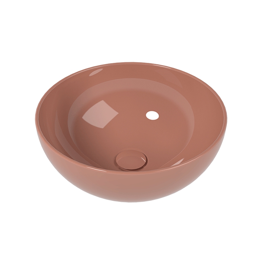 Immagine di Flaminia APP 40 lavabo rotondo da appoggio 40 cm, colore terracotta finitura lucido AP40ATC