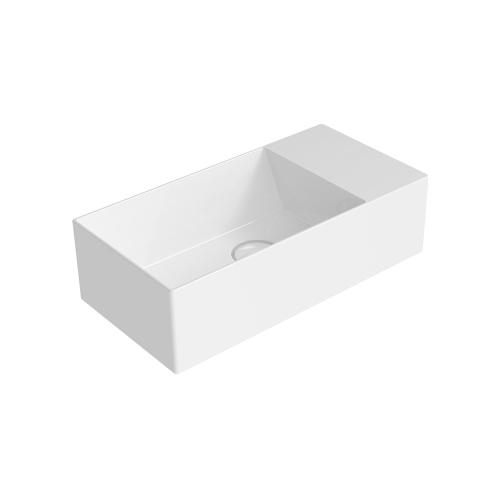 Immagine di Flaminia APPLIGHT 5025 lavabo reversibile L.50 P.25 cm, da appoggio con piano rubinetteria, senza troppopieno, colore bianco finitura lucido AP5025