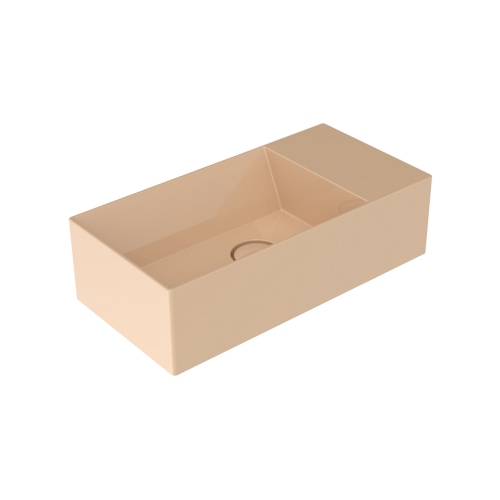 Immagine di Flaminia APPLIGHT 5025 lavabo reversibile L.50 P.25 cm, da appoggio con piano rubinetteria, senza troppopieno, colore avana finitura lucido AP5025AV