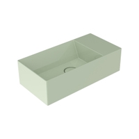 Immagine di Flaminia APPLIGHT 5025 lavabo reversibile L.50 P.25 cm, da appoggio con piano rubinetteria, senza troppopieno, colore verde giada finitura lucido AP5025VG