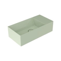 Immagine di Flaminia APPLIGHT 5025 lavabo reversibile L.50 P.25 cm, da appoggio con piano rubinetteria, senza troppopieno, colore verde giada finitura lucido AP5025VG