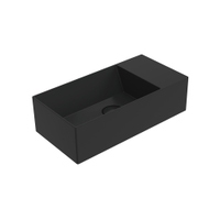 Immagine di Flaminia APPLIGHT 5025 lavabo reversibile L.50 P.25 cm, da appoggio con piano rubinetteria, senza troppopieno, colore carbone finitura opaco AP5025CAR