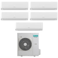 Immagine di Hisense Ecosense R32 Climatizzatore a parete penta split inverter Wi-Fi bianco | unità esterna 12.5 kW unità interne 9000+9000+9000+9000+12000 BTU 5AMW125U4RTA+KF[25|25|25|25]MR01G+KF[35]XR01G