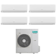 Immagine di Hisense Ecosense R32 Climatizzatore a parete quadri split inverter Wi-Fi bianco | unità esterna 12.5 kW unità interne 7000+9000+9000+12000 BTU 5AMW125U4RTA+KF[20|25|25]MR01G+KF[35]XR01G