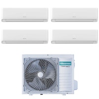 Immagine di Hisense Ecosense R32 Climatizzatore a parete quadri split inverter Wi-Fi bianco | unità esterna 8 kW unità interne 7000+7000+7000+9000 BTU 4AMW81U4RJC+KF[20|20|20|25]MR01G