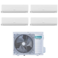 Immagine di Hisense Ecosense R32 Climatizzatore a parete quadri split inverter Wi-Fi bianco | unità esterna 8 kW unità interne 7000+7000+7000+7000 BTU 4AMW81U4RJC+KF[20|20|20|20]MR01G