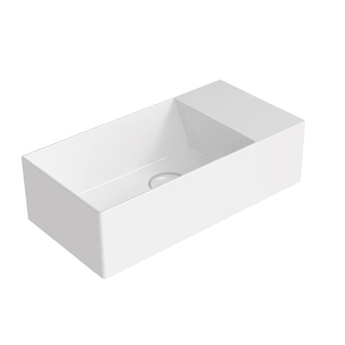 Immagine di Flaminia APPLIGHT 5025 DX lavabo L.50 P.25 cm, sospeso con piano rubinetteria a destra, senza troppopieno, colore bianco finitura lucido AP5025DX