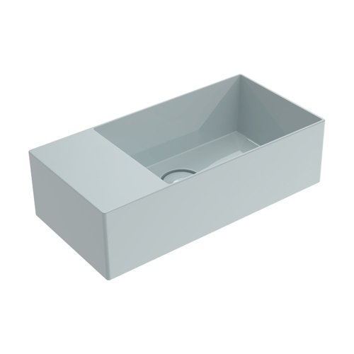 Immagine di Flaminia APPLIGHT 5025 SX lavabo L.50 P.25 cm, sospeso con piano rubinetteria a sinistra, senza troppopieno, colore azzurro polvere finitura lucido AP5025SXAP