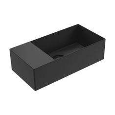 Immagine di Flaminia APPLIGHT 5025 SX lavabo L.50 P.25 cm, sospeso con piano rubinetteria a sinistra, senza troppopieno, colore carbone finitura opaco AP5025SXCAR