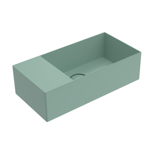 Immagine di Flaminia APPLIGHT 5025 SX lavabo L.50 P.25 cm, sospeso con piano rubinetteria a sinistra, senza troppopieno, colore menta finitura opaco AP5025SXME