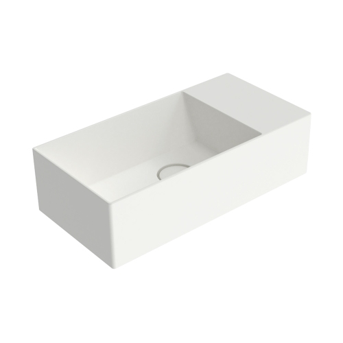 Immagine di Flaminia APPLIGHT 5025 DX lavabo L.50 P.25 cm, sospeso con piano rubinetteria a destra, senza troppopieno, colore bianco latte finitura lucido AP5025DXLAT