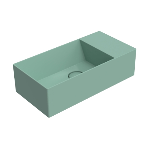 Immagine di Flaminia APPLIGHT 5025 DX lavabo L.50 P.25 cm, sospeso con piano rubinetteria a destra, senza troppopieno, colore menta finitura opaco AP5025DXME