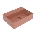 Immagine di Flaminia APPLIGHT 50 lavabo L.50 P.37 cm, da appoggio o sospeso con piano rubinetteria, con troppopieno, colore terracotta finitura lucido AP5037TC